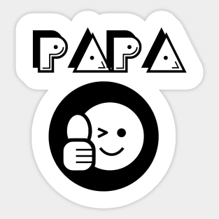 Papa Father Thumbs Up Icon Round Sticker